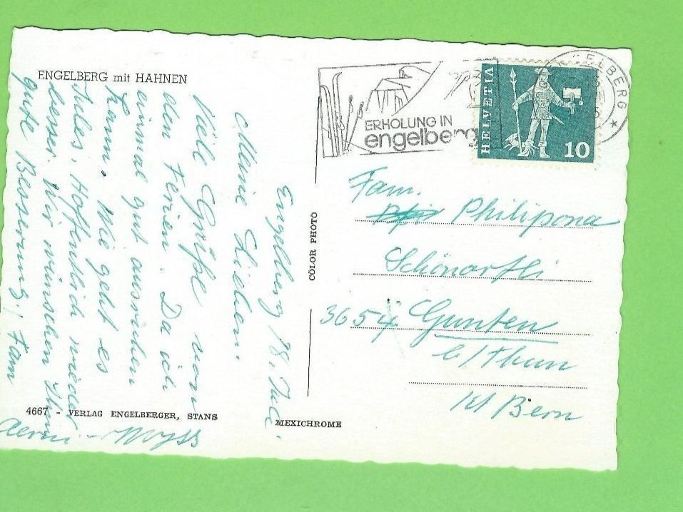 Cartoline postali: Engelberg mit Hahnen – Usato da Zürich venduto da t24_de 1