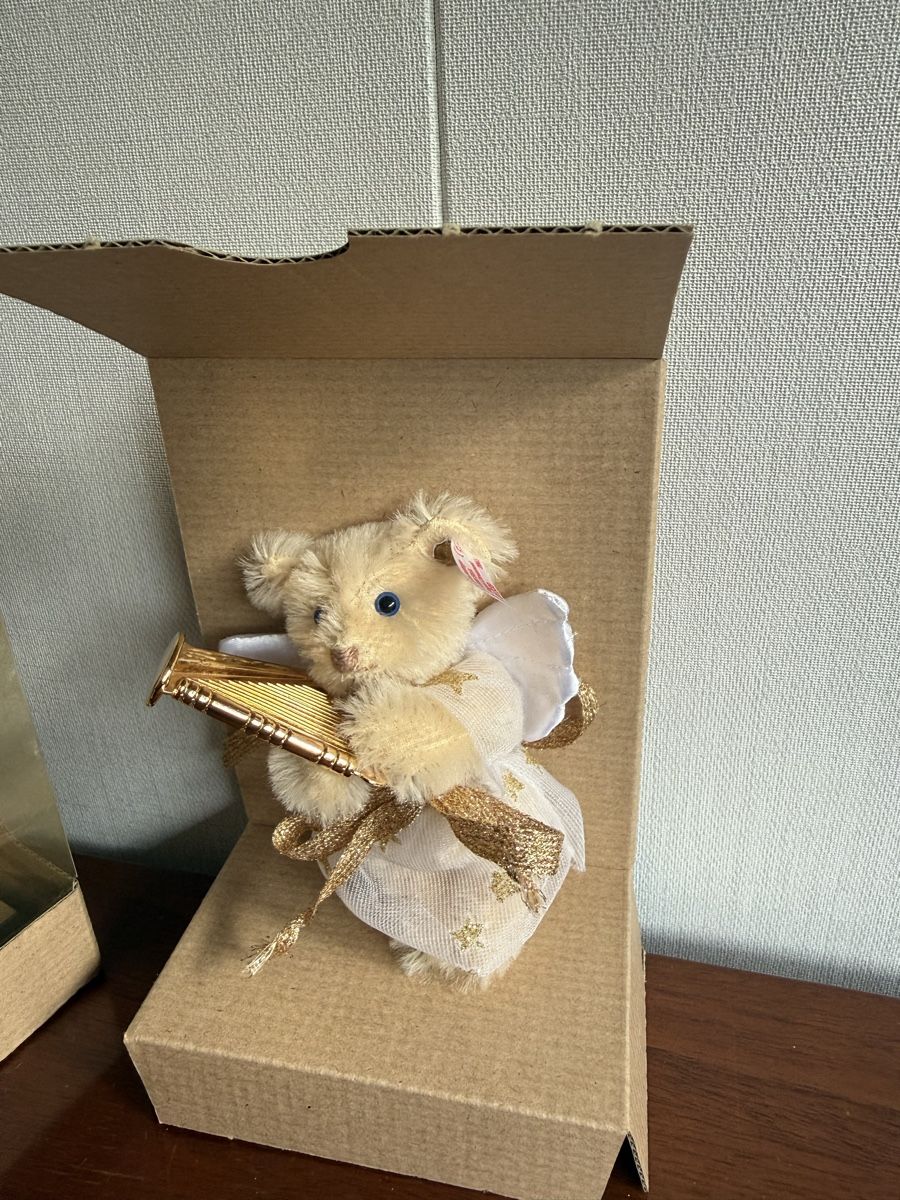 Steiff Tutte le decorazioni: Steiff Teddybär Engel Ornament mit Trompete NEU – Nuovo e nell'imballaggio originale da Mumpf venduto da A_B_E 4