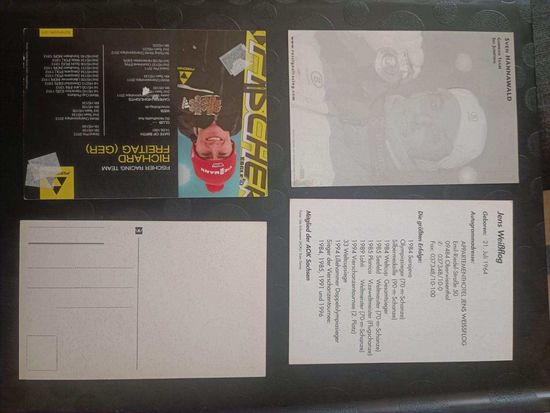 Autografi: Skispringen Set - 4 signierte Autogrammkarten – Usato da Menziken venduto da Artographs 1