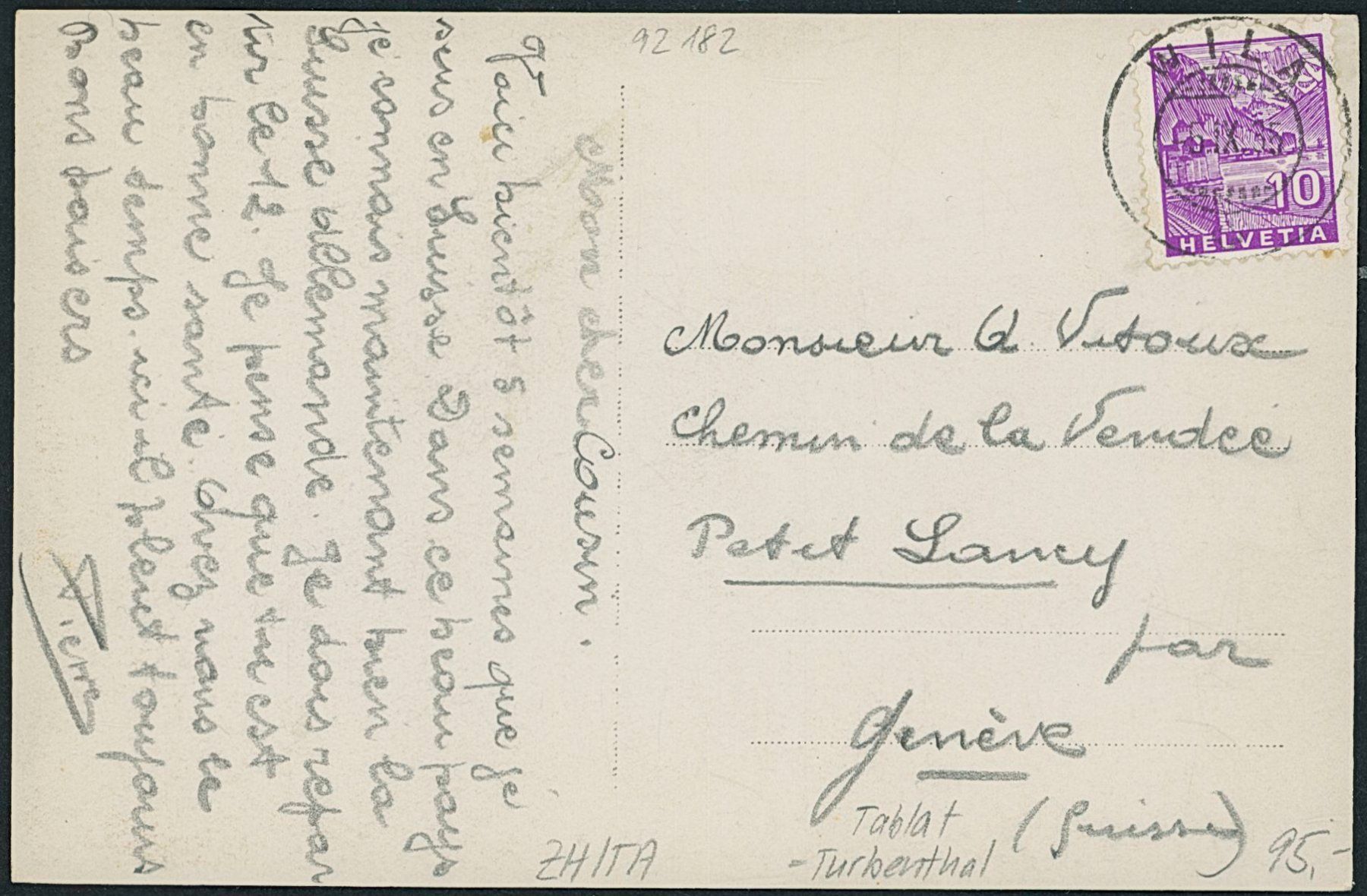 Cartes postales: ZH Tablat - Turbenthal – D'occasion à Schindellegi par leecollect 1