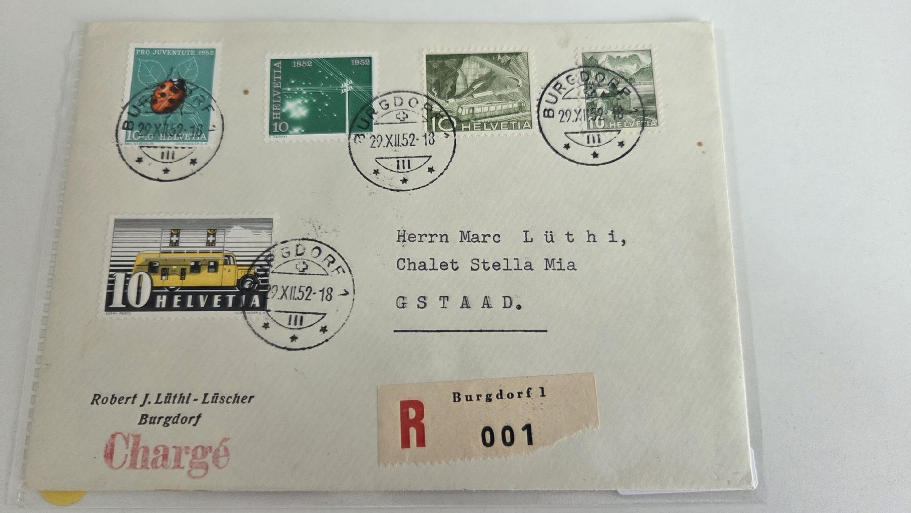 Tutti i francobolli: 1952 Einschreiben Mischfrankatur – Usato da Arni AG venduto da Moth68
