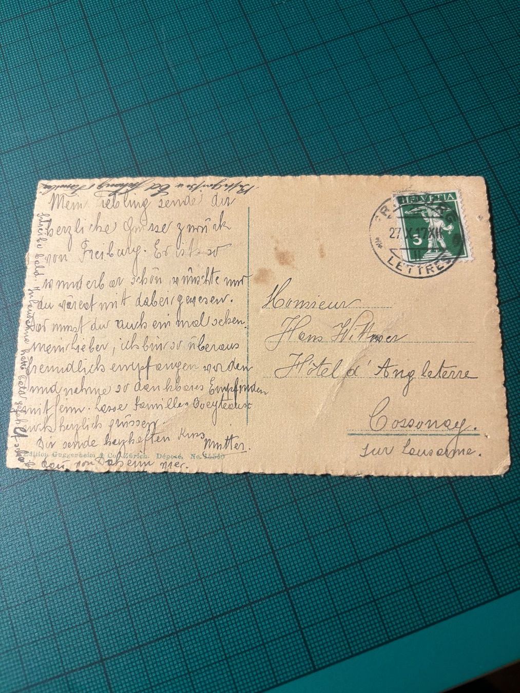 Cartoline postali: AK FRIBOURG 1917. – Usato da Utzenstorf venduto da Rose0303 2