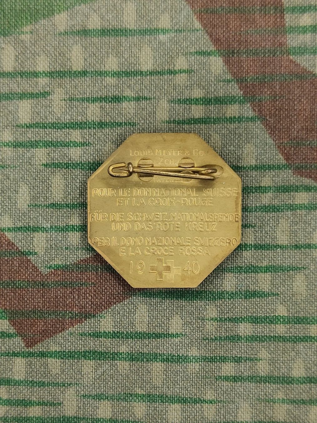 Schweizer Armee Placchette & Badge: Abzeichen Nationalspende 1940 MEYER – Usato da Bauma venduto da SwissMilitaria 1