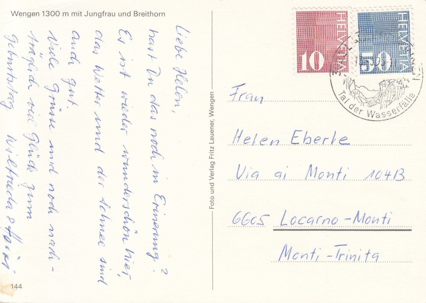 Cartoline postali: Wengen 1993 – Usato da Bürglen TG venduto da StampGraf 1