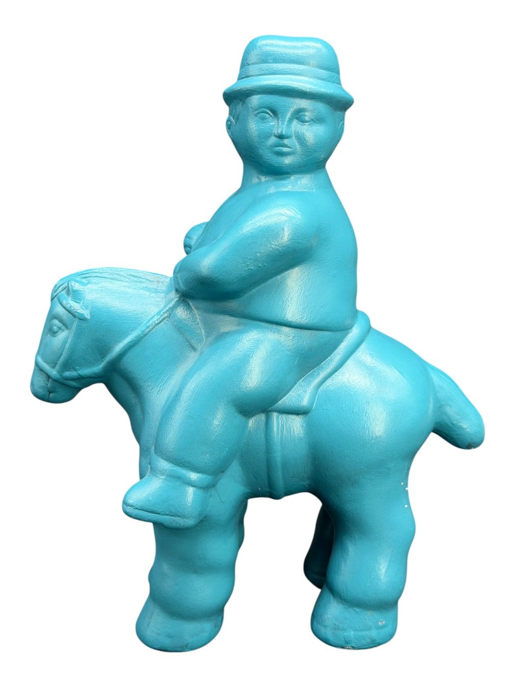 Sculture & Statue: Sculpture de chevalier en grès noir émaillé turquoise – Usato da Morges venduto da objetsdepoque 4