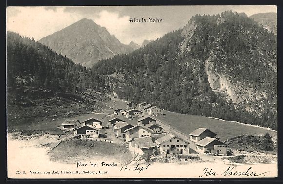 Cartoline postali: Naz bei Preda, Blick auf das Dorf an der – Usato da Berlin venduto da bartko-reher