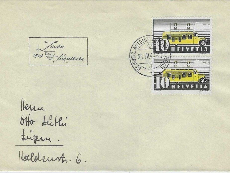 Tutti i francobolli: CH 1937/46 AUTOMOB.POST BÜRO/AUTOMOB.POST GEST. – Usato da Dintikon venduto da bonita099