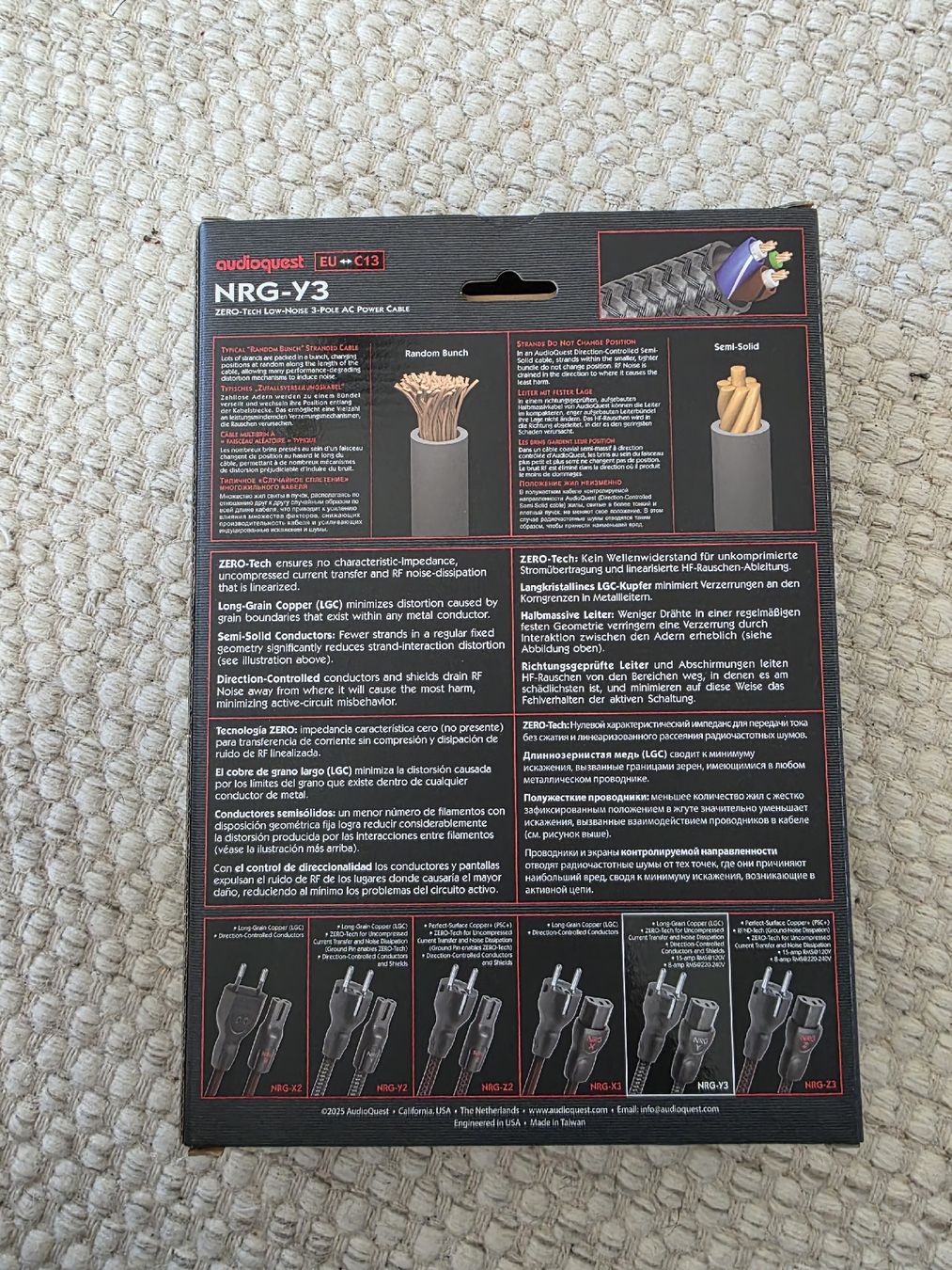 AudioQuest Cavi: Audioquest NRG Y3 – Nuovo e nell'imballaggio originale da Kriens venduto da A.I.V 1