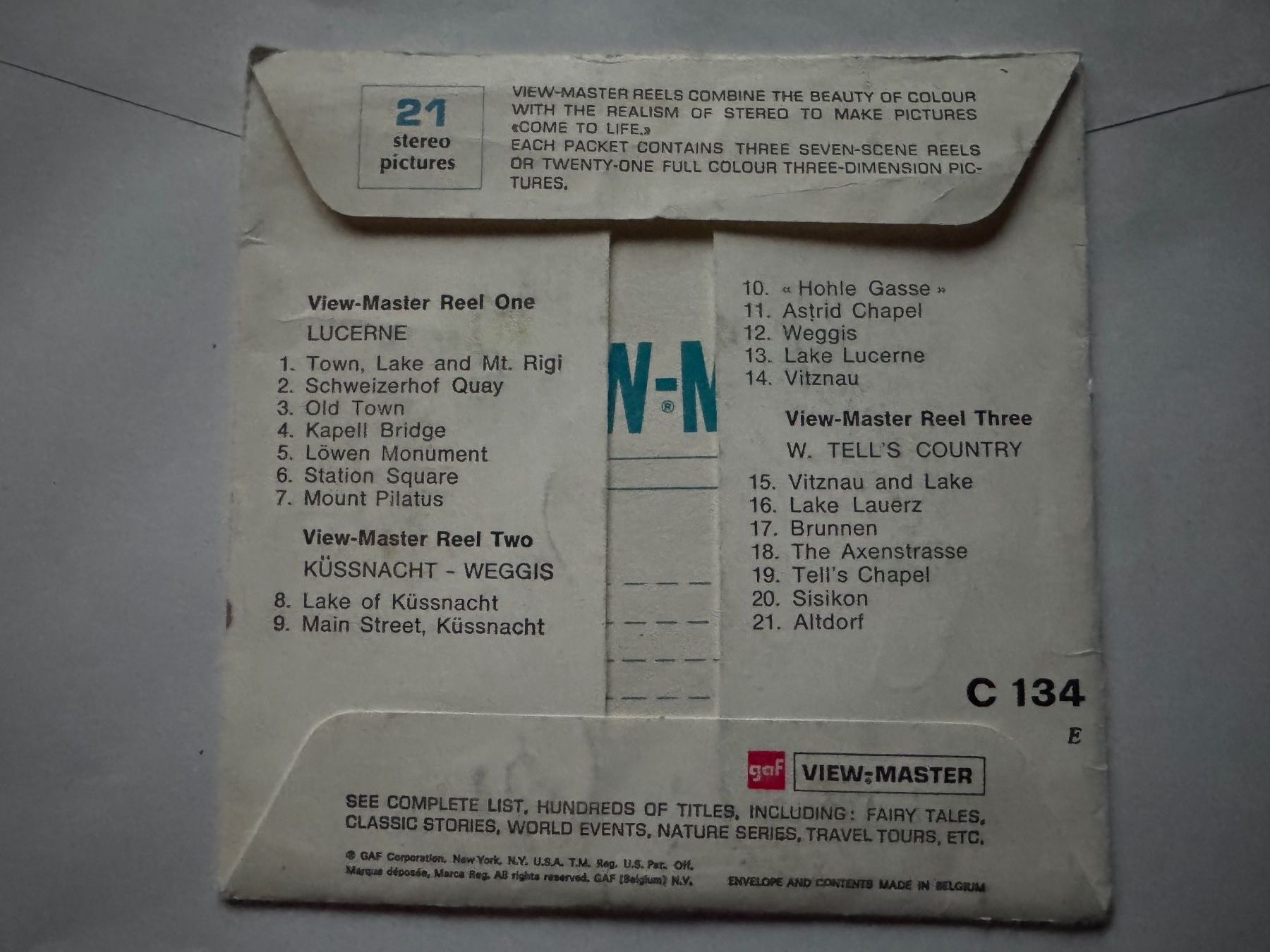 View-master Spielzeuge: View-Master 3D: Nr. C 134 Lake Lucerne – Gebraucht aus Tegerfelden von siebenmacky 1