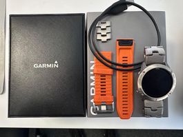 Garmin Fenix 6X Pro Solar Titan mit Zubehör, guter Zustand