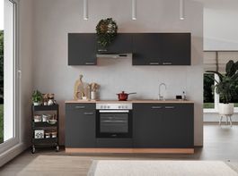 220 Küchenzeile Singleküche 210cm B/G - Küche Einbauküche