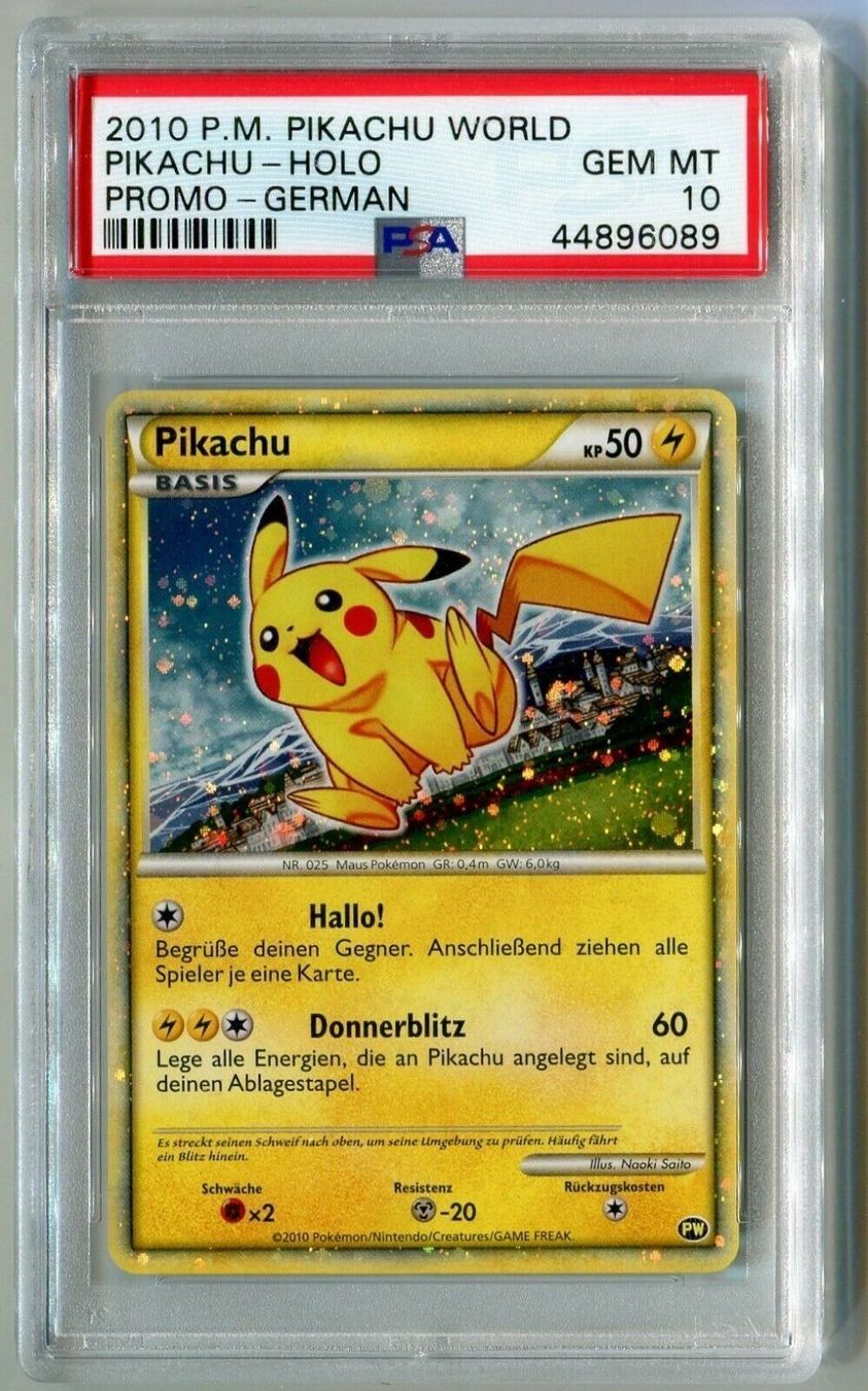 Pokémon Sammelbilder & Trading cards: PSA 10 Pikachu Holo World Collection 2010 Deutsch – Neu (gemäss Beschreibung) aus Dornach von Deco89