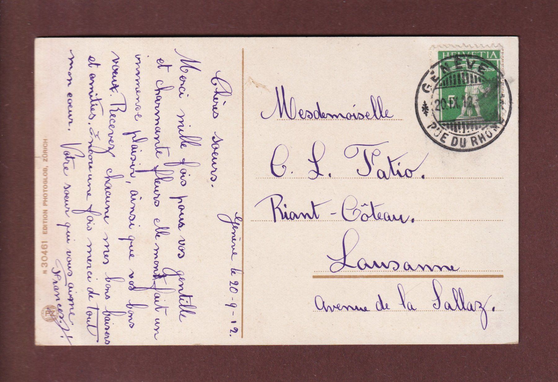 Cartoline postali: AUF DER ALP - 1912 – Usato da Pully venduto da nicecards 1
