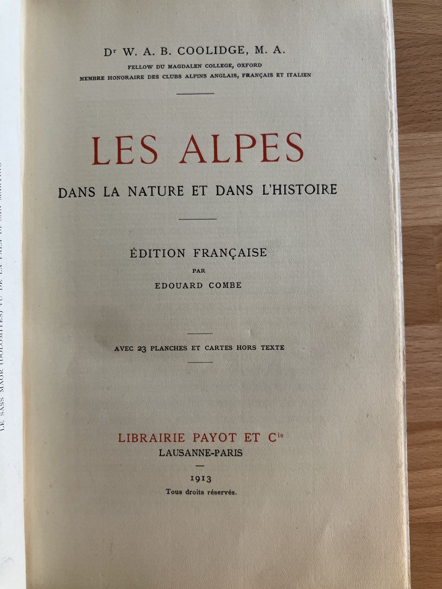 Libri:  W. A. B. COOLIDGE - Les Alpes – Usato da Lausanne venduto da Willandco 2