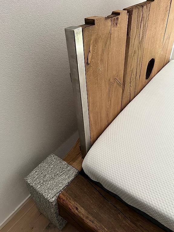 Lits: Eichen Balkenbett Doppelbett – D'occasion à Braunau par matt-h0 3