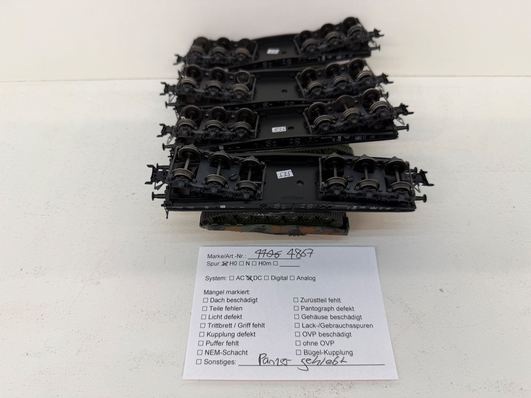 Märklin Modelleisenbahnen: Märklin 4867 Schwerlast-Flachwagen mit Panzer – Gebraucht aus Büsserach von ModellbahnDepot 9