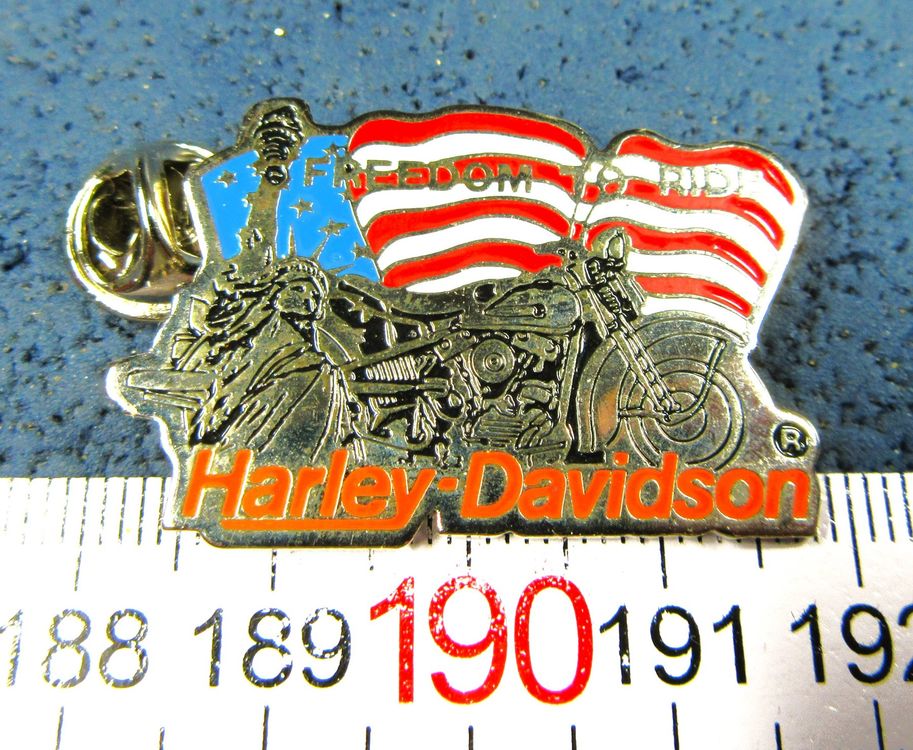 FREEDOM TO RIDE HARLEY DAVIDSON PIN 35mm SOLID BRASS 1992 (Gebraucht ...