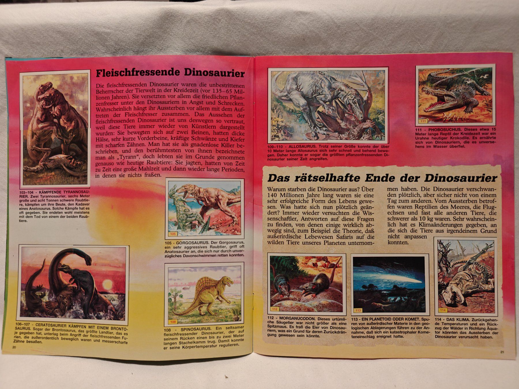 Panini Album: Tiere der Urzeit 1992 – Usato da Gutenswil venduto da Vulcano21 4