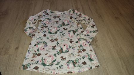 Süsses Mädchenkleid Einhorn Reh Wald 134 140 