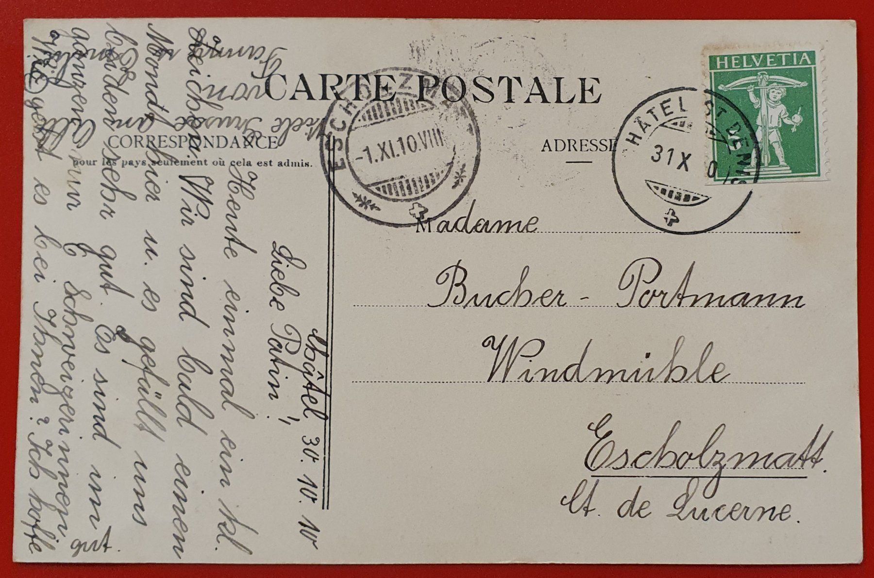 Cartoline postali: Chalet St.Denis - Institut Villard 1910 – Usato da Kreuzlingen venduto da Rschweiz1 1