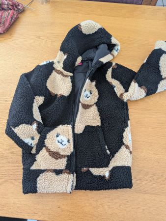 Kuschelige Teddy-Fleecejacke mit Alpaka-Motiv – Gr. 116