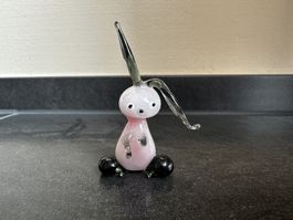Dekorative Glas-Hasenfigur, rosa, neuwertig, Ostern!