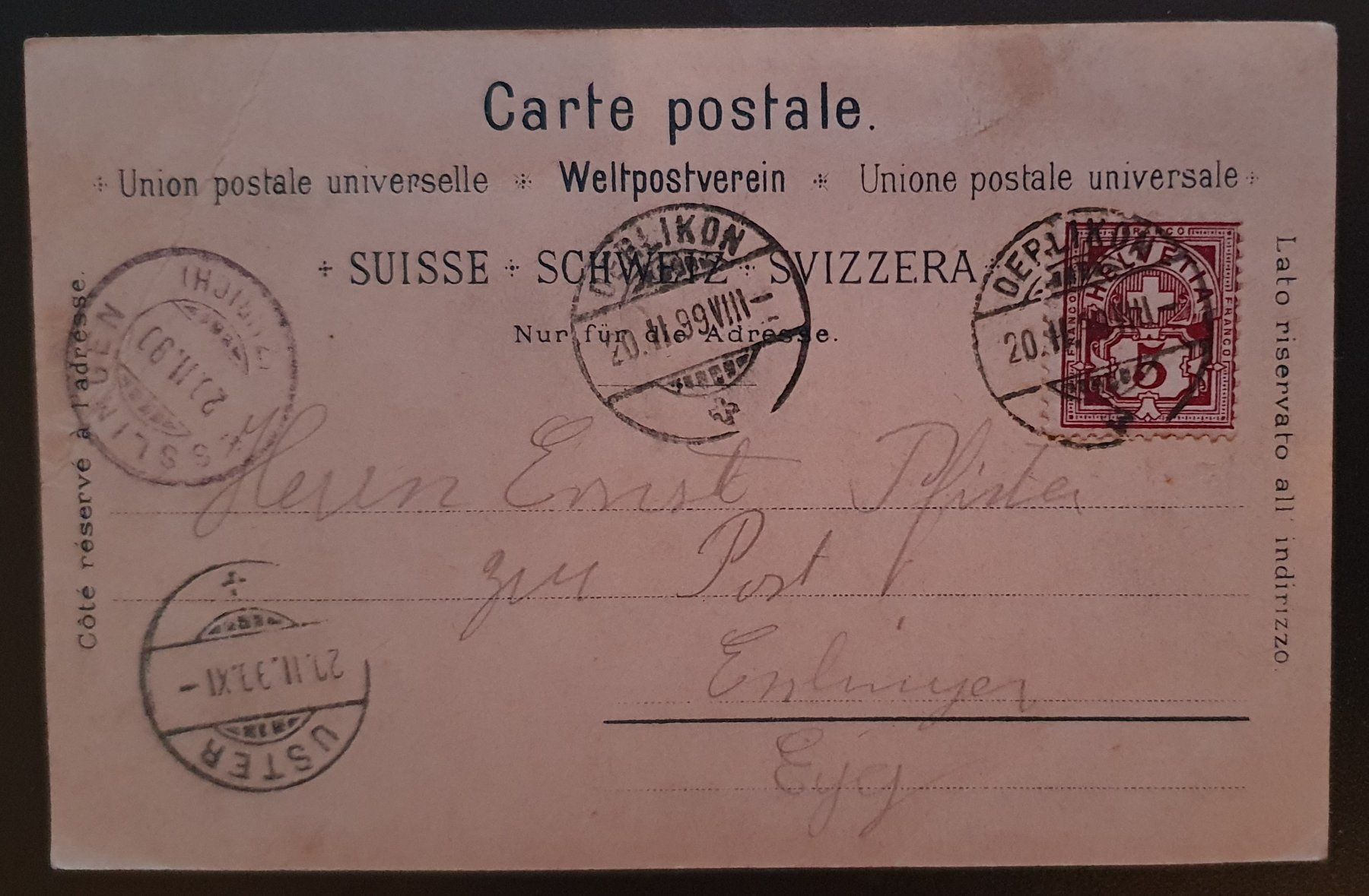Cartoline postali: Gruss aus Winterthur 1899 – Usato da Kreuzlingen venduto da Rschweiz1 1