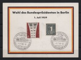 Wahl des Bundespräsidenten Karte Berlin 1959
