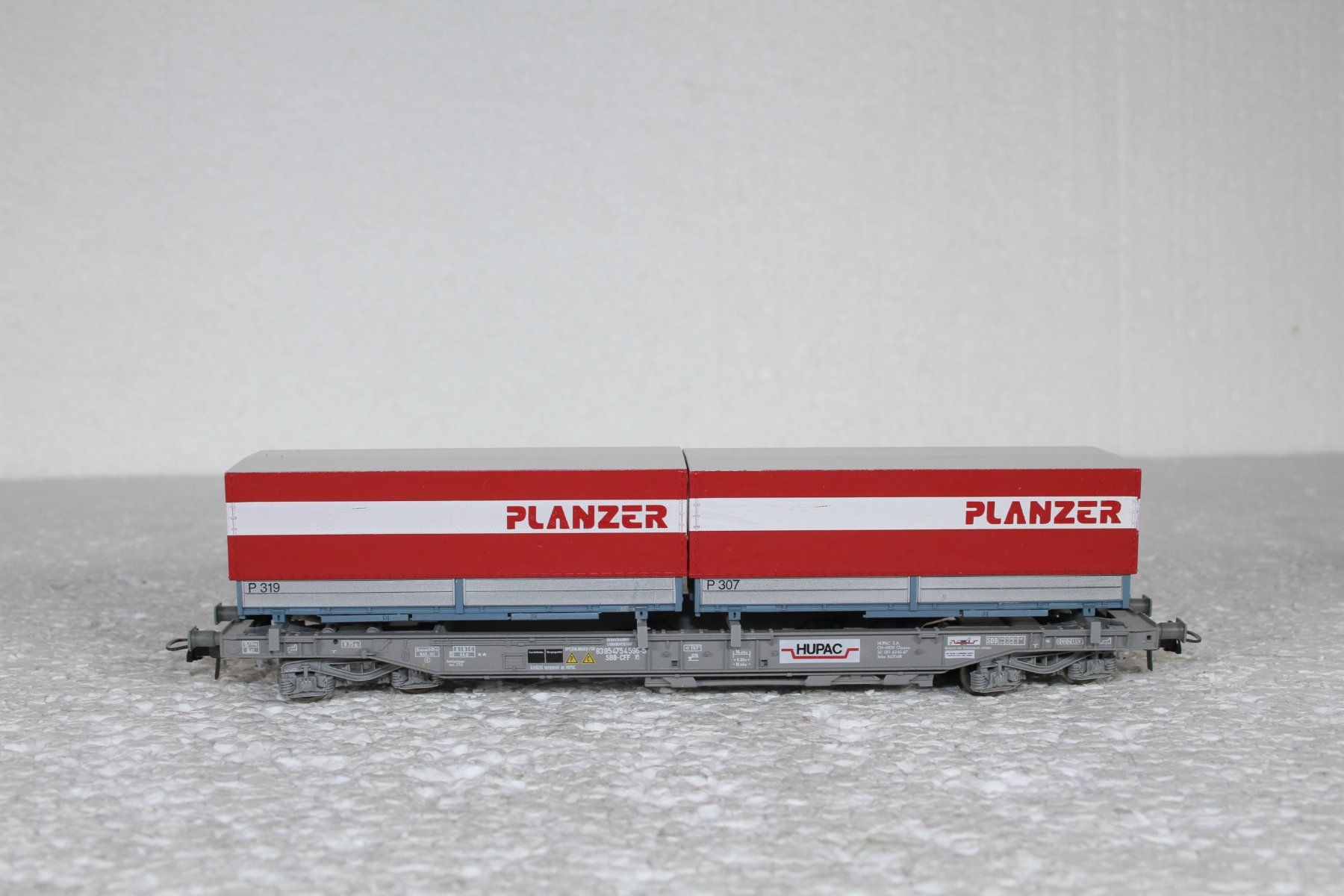 Roco Modellini di ferrovie: Roco 47027 SBB Taschenwagen Hupac Planzer – Usato da Triesen venduto da gleis8 1