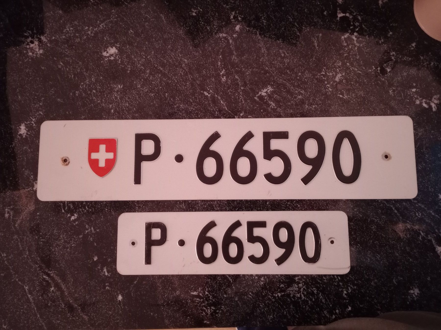 Ecriteaux: 2x Nummernschild PTT Post ausrangiert 66590 – D'occasion à Küttigen par Melisch1000