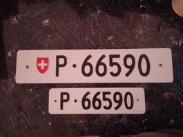 2x Nummernschild PTT Post ausrangiert 66590