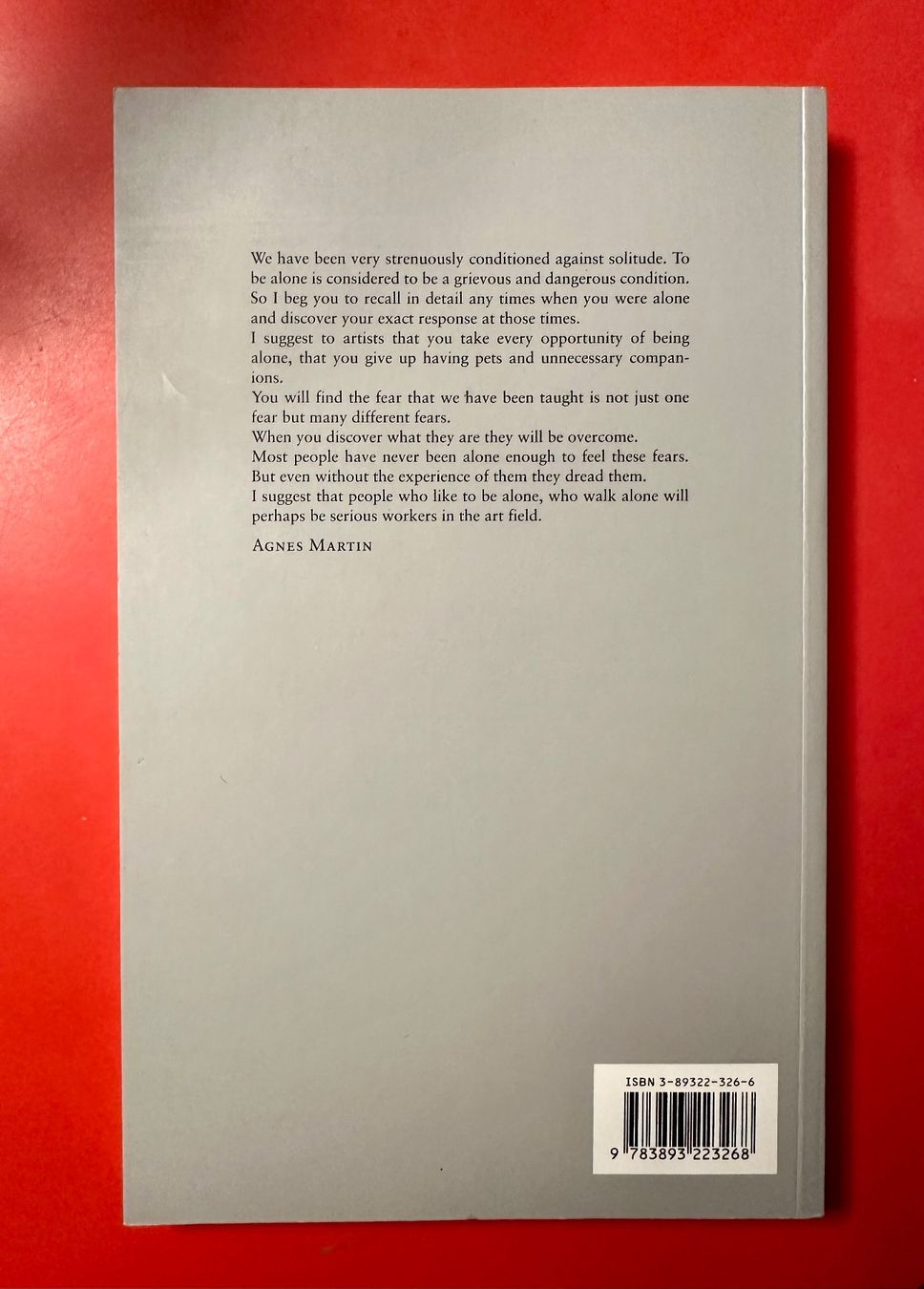 Libri: AGNES MARTIN: WRITINGS / Cantz 1991 / 1. Auflage / RAR – Usato da Zürich venduto da EYEBOOKS 1