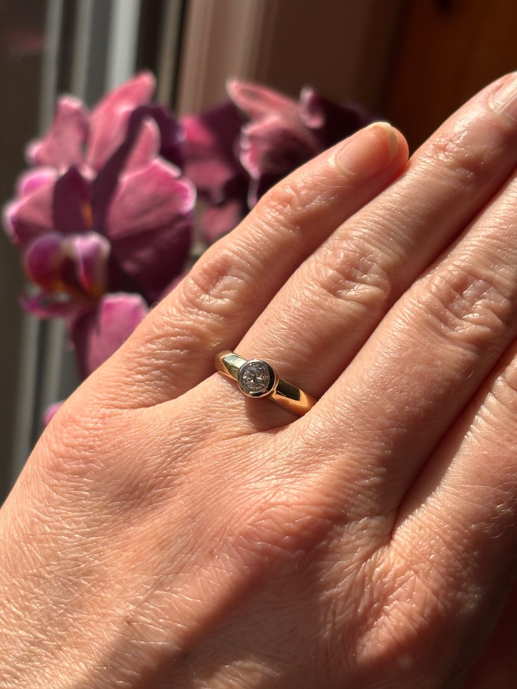Anelli: Bague solitaire or avec diamant - Élégance durable! – Usato da Lausanne venduto da mel2dreams 1