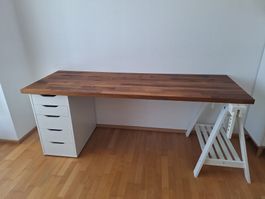 IKEA Schreibtisch Setup – KARLBY Nussbaum + ALEX + MITTBACK