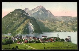 AK Stansstad, Teilansicht mit Pilatus