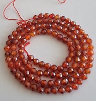 Zirkon Rot facettiert 3mm. Strang