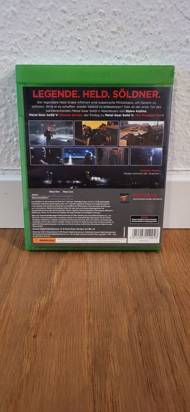 Microsoft Spiele: Xbox One - Metal Gear SolidV Ground Zeroes – Gebraucht aus Münsingen von DigitaleSpielecke 1
