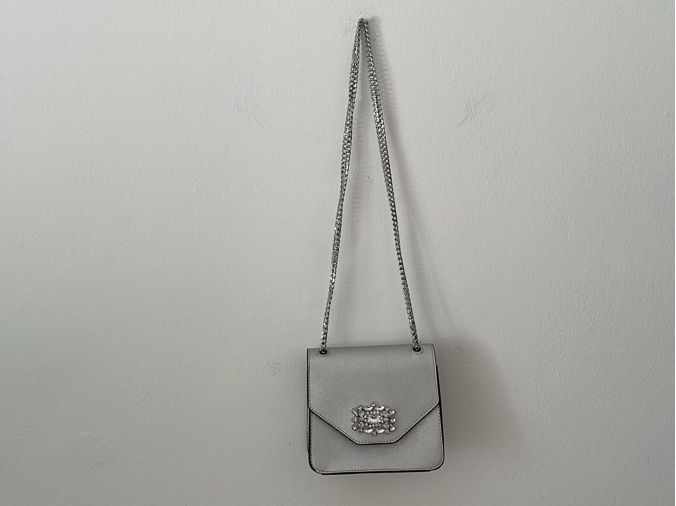 Borse da donna: Borsetta elegante argentata con strass – Usato da Bellinzona venduto da remarema