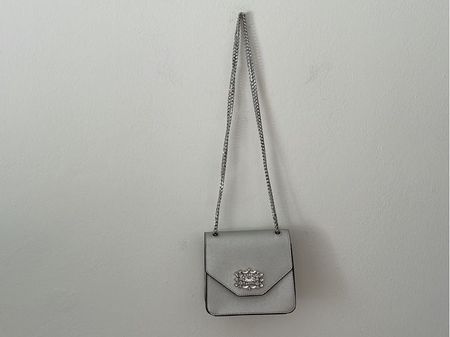 Borsetta elegante argentata con strass