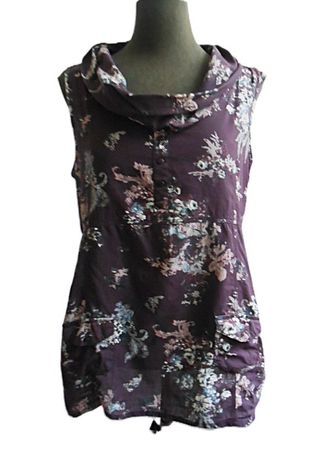 Gr. 42 44 CECIL Bluse leicht lila / Blumen Baumwolle sMasse