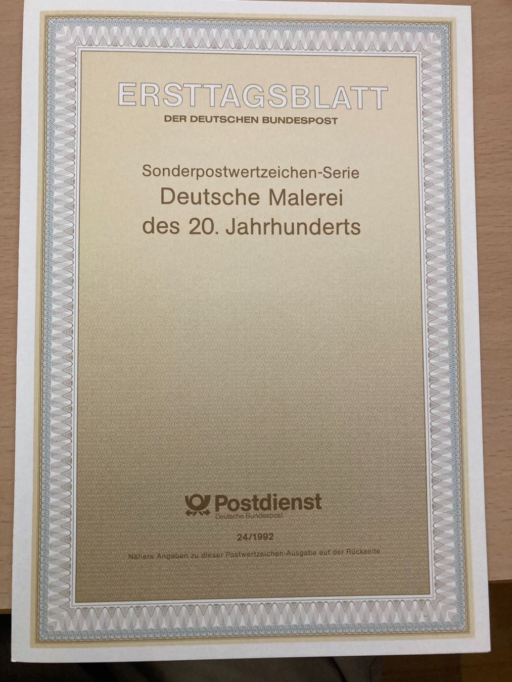 Tutti i francobolli: BRD 1992 Ersttagsblatt Malerei 20.Jahrhundert – Usato da Winterthur venduto da schnueps 1