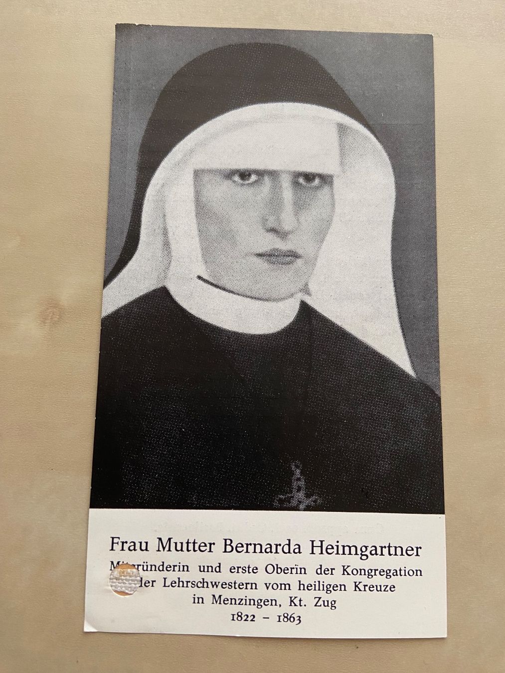 Foto & Immagini: 1 Heiligenbildli Mutter Bernarda Heimgartner kleine Reliquie – Usato da Luzern venduto da waterfront1