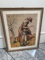 Antikes Aquarell Der Griesgrämer 1922 signiert und datiert