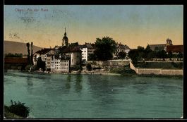 AK Olten, An der Aare, Flusspartie mit Uferpanorama