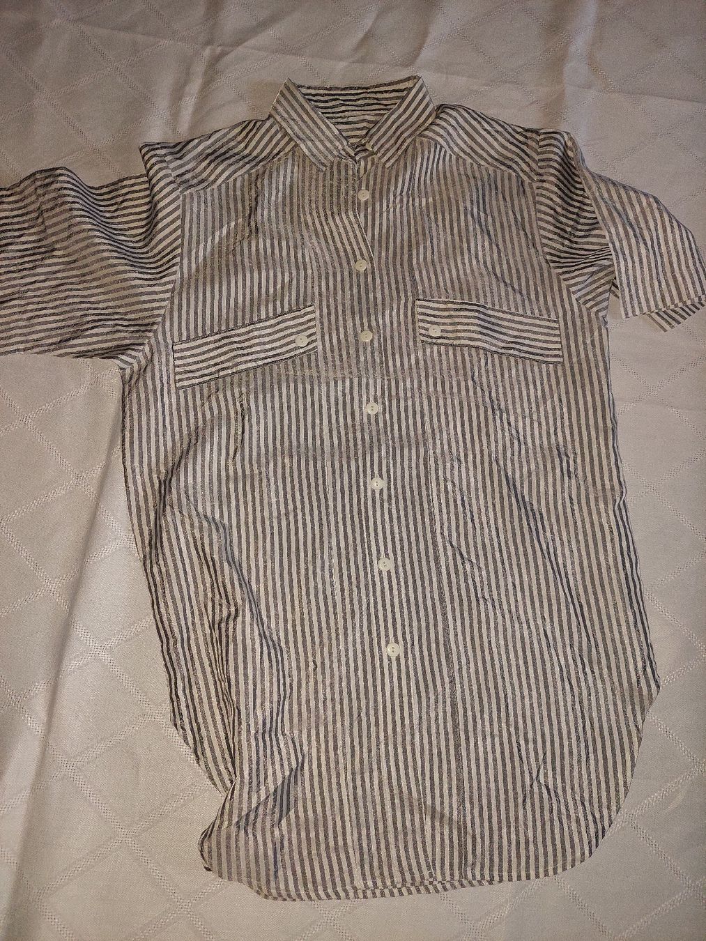 Camicette: Hemdbluse gestreift kurzarm mit Top schwarz Grösse 36 – Usato da Muttenz venduto da bea_mmf9 2