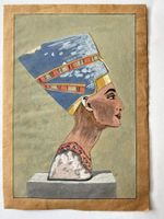 Original Ägyptische Handmalerei, Nofretete, Vintage Art!