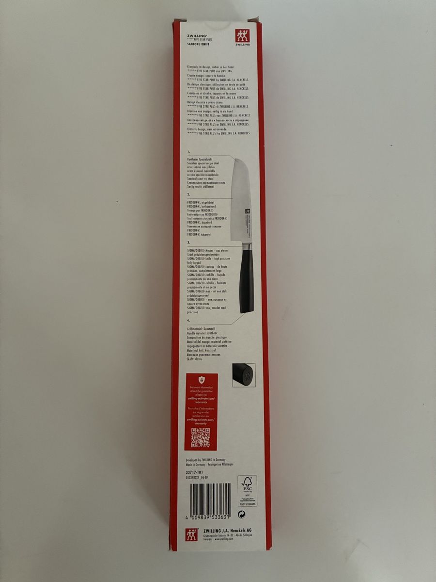 Zwilling Coltelli da cucina: ZWILLING Santokumesser FIVE STAR PLUS neu – Nuovo e nell'imballaggio originale da Burgdorf venduto da Calvia 1