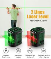 mini niveau laser à 2 lignes, rouge,vert Mini-Lasernivellier