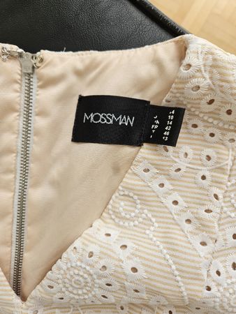 MOSSMAN Jumpsuit Gr. 10 / FR 42 – Creme Broderie Spitze Puff