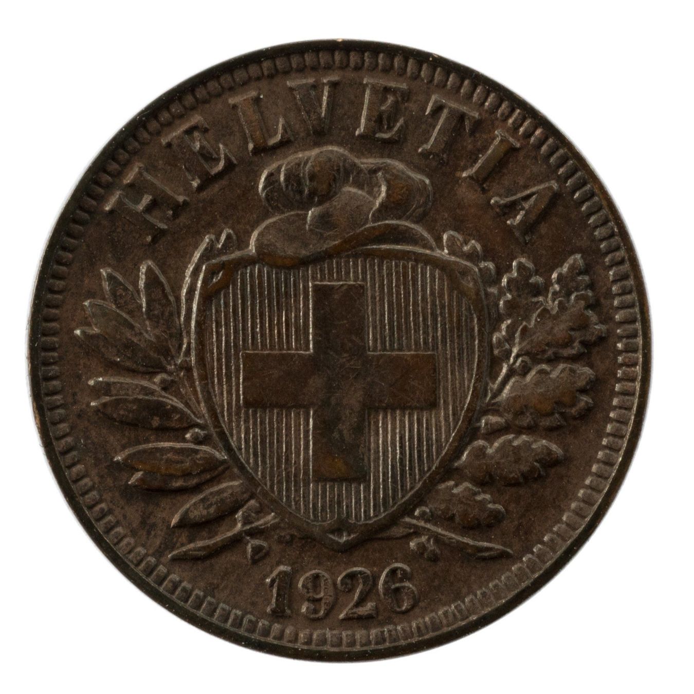 Tutti le monete: Schweiz / Suisse - 2 Rappen - 1926 – Usato da Rotkreuz venduto da Swiss-Coins